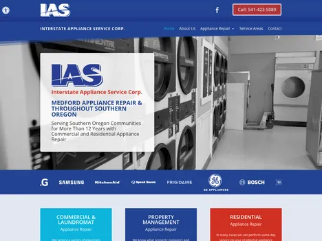 Interstate Appliance Service website screenshot