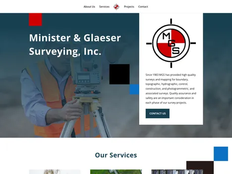 Minister & Glaeser Surveying website screenshot