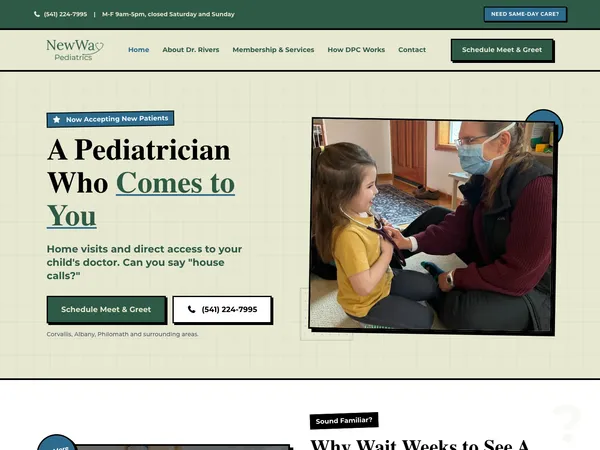 New Way Pediatrics website screenshot
