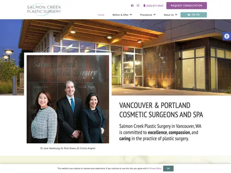 Salmon Creek Plastic Surgery website screenshot